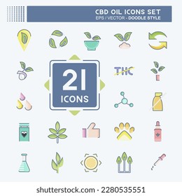 Icon Set CBD Oil. related to Education symbol. simple design editable. simple illustration