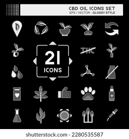 Icon Set CBD Oil. related to Education symbol. simple design editable. simple illustration