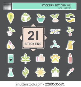 Icon Set CBD Oil. related to Education symbol. simple design editable. simple illustration