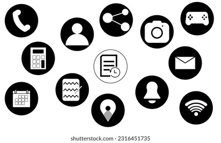 icon set cellular phone, communication