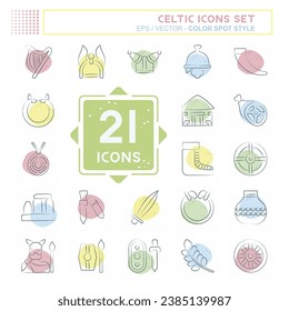 Icon Set Celtic. related to Mythology symbol. Color Spot Style. simple design editable. simple illustration