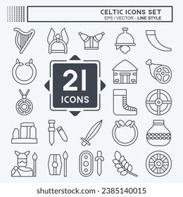 Icon Set Celtic. related to Mythology symbol. line style. simple design editable. simple illustration