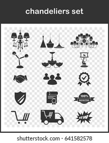 Icon set, chandeliers