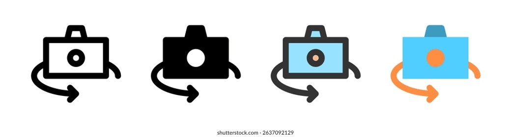 Icon set for change camera. Perfect for photography or video apps.