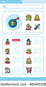 icon set character vector