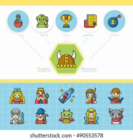 icon set character vector