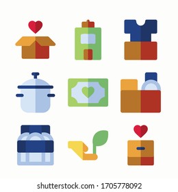 Icon Set Charity für verschiedene Jahreszeiten.