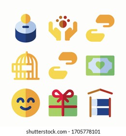 Icon Set Charity für verschiedene Jahreszeiten.