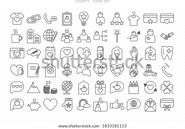 Icon Set Charity Work, Voluntary and\
Non-profit Organisations