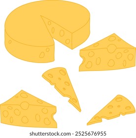 icon set of cheese illustrations 