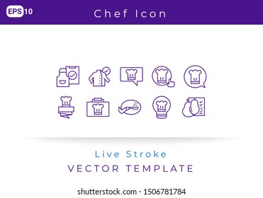 Icon Set Chef for Website, Infographic Element. Vector illustration design template
