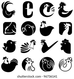 Icon Set for chicken and rooster design.