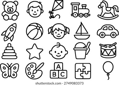 Icon set, child theme with outline design