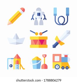 Icon Set Children for different seasons Color