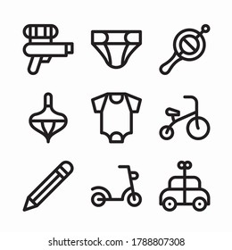 Icon Set Children for different seasons Line