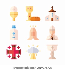 Icon Set Christianity for different seasons Color
