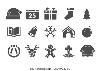 icon set for Christmas celebrations