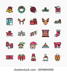 Icon set Christmas filled line color style. You can make any purpose for website mobile app presentation and any other projects. Enjoy this icon for your project.