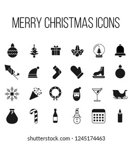 Icon set - Christmas filled icon style vector illustration on white background