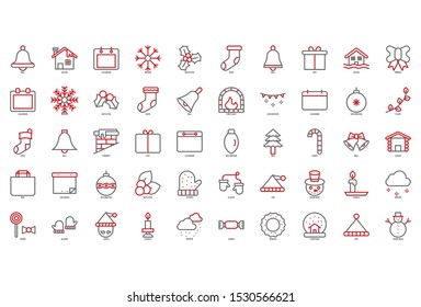 Icon set Christmas Simple Design Vector Illustration .