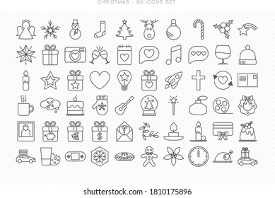 Icon Set Christmas Winter Holidays 