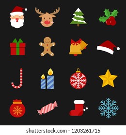 Icon set of Christmas.Vector illustration.