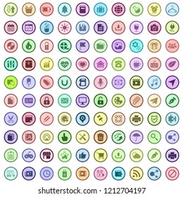 icon set with circle color background. vector illustration 