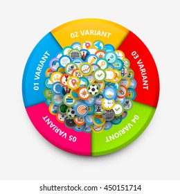 Icon set circle infographics. Icon set icon 3d. Vector infographic illustration
