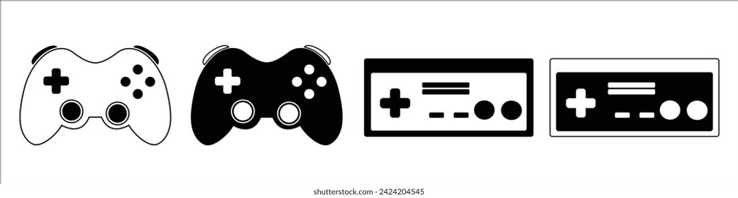 icon set of classic and modern video game controllers vector