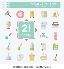 Icon Set Cleaning. related to Household Appliance symbol. flat style. simple design editable. simple illustration
