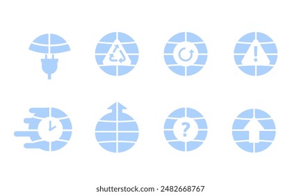 Icon Set for Climate Change and Environmental Impact