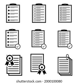 
icon set clipboard vector illustration