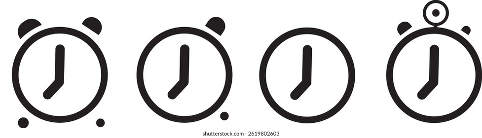 icon set clock, time. Stopwatch icon symbol. Vector background,
