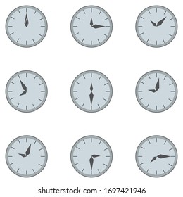Symbolsatz-Uhr-Vektorgrafik