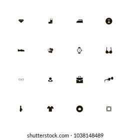 icon set Clothes with bag, sock, tie and 30 temperature