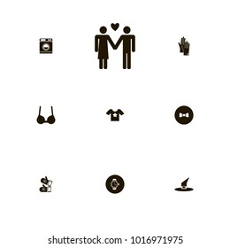 icon set Clothes with bow, mittens, family and halloween