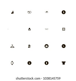 icon set Clothes with businessman, hanger, cook and watch