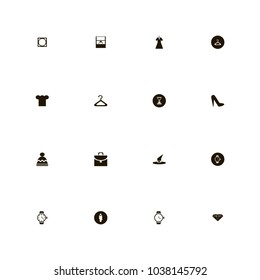 icon set Clothes with cook, hourglass, businessman and tumble dry