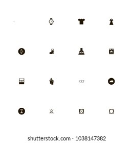 icon set Clothes with cook, ring, hourglass and washing