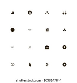 icon set Clothes with do not bleach, hanger, washer and washing 90 temperature
