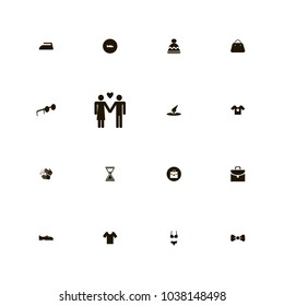 icon set Clothes with family, time, star and woman