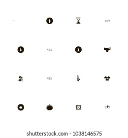 icon set Clothes with female, suitcase, clock and male