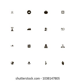 icon set Clothes with gloves, rings, hands and man