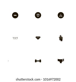 icon set Clothes with gloves, woman, man bow and male