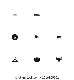 icon set Clothes with hanger, washing 90 temperature, watch and santa claus
