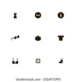 icon set Clothes with hat, cook, businessman and hanger