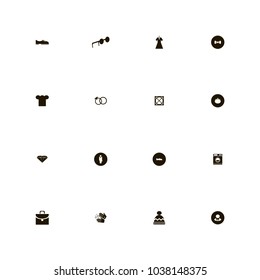 icon set Clothes with hat, hands, dress and rings