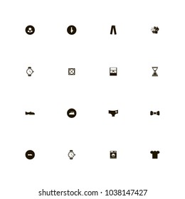 icon set Clothes with hat, man bow, cook and bow