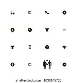 icon set Clothes with lady, panties, tumble dry and iron