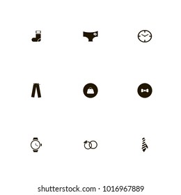 icon set Clothes with man, underwear, tie and sock